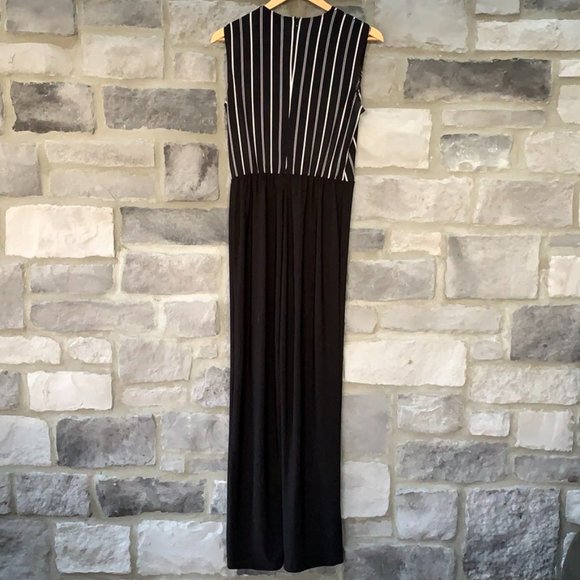 Bebe black and white striped women's jumpsuit - Picture 2 of 4